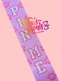 Pin Me - Pink & White Paw Prints (Large)