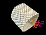 1.5" Ponytail Cuff - Silver & White Checkered
