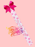 Pin Me - White & Pink Paw Prints (Large)