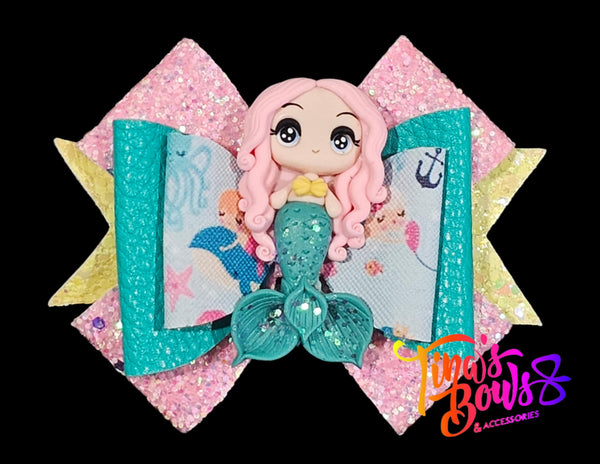 Mermaid Handmade Clay Hair Bow