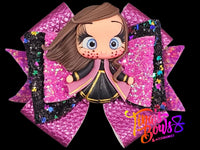 Brown Haired Cold Princess Character Handmade Clay Hair Bow Clip