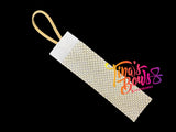 1.5" Ponytail Cuff - Silver & White Checkered