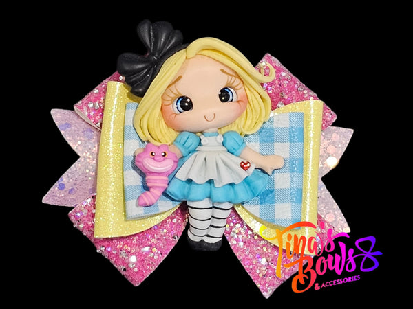 Rabbit Hole Princess Character Handmade Clay Hair Bow