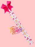 Pin Me Ribbons - Pink & White Cheer (Large)